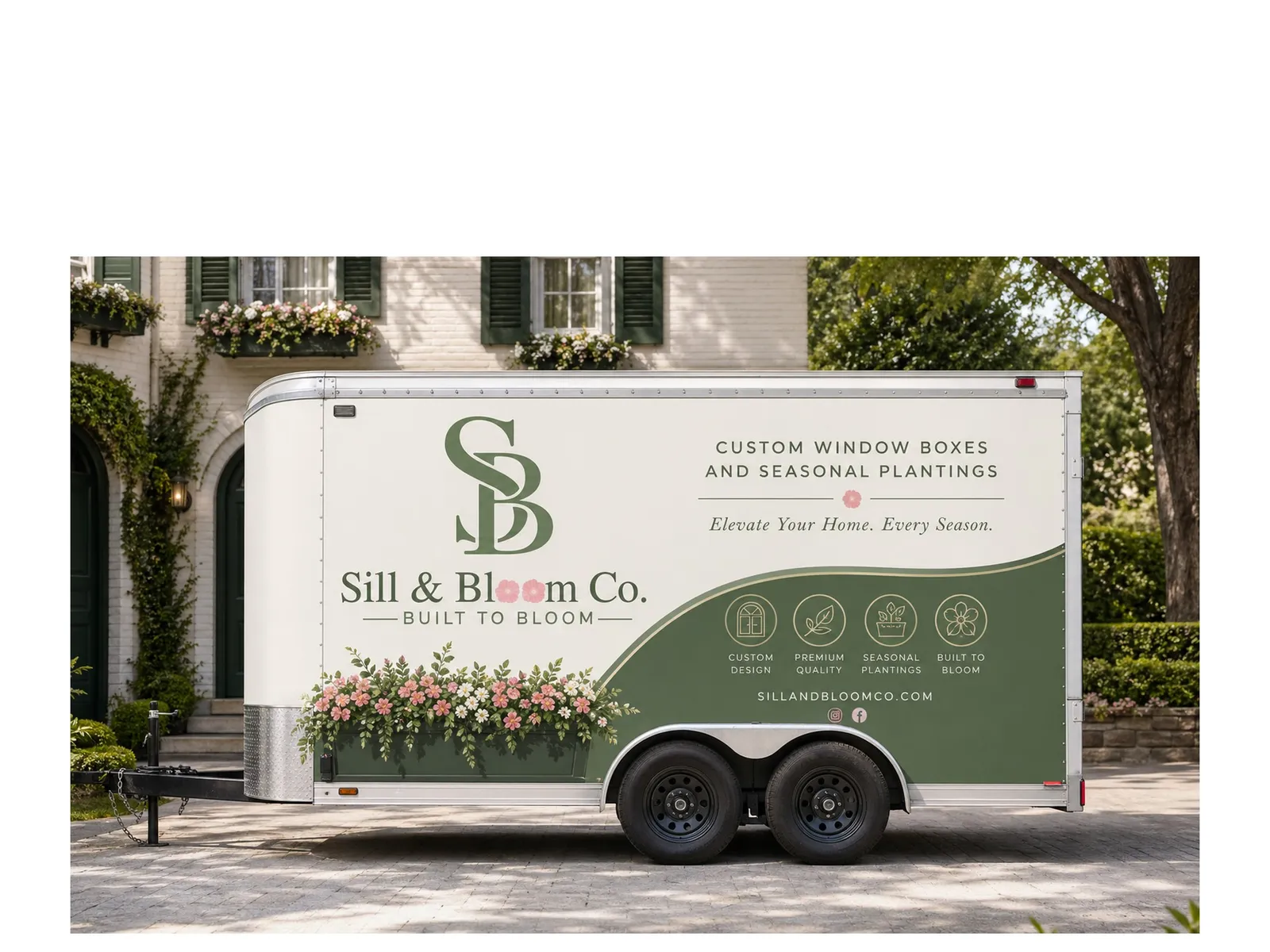 Sill & Bloom Identity & Trailer Wrap — Logo & Branding
